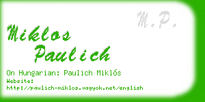 miklos paulich business card